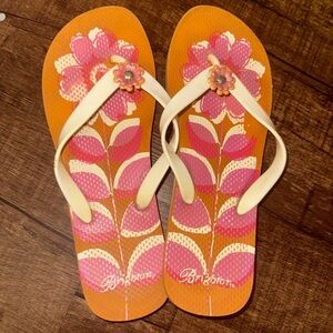 Brighton Orange and Pink Floral Sandals